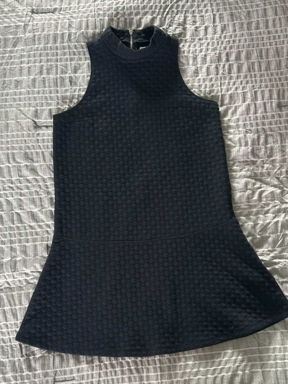 Abercrombie & Fitch Black Sleeveless Textured Mini Dress